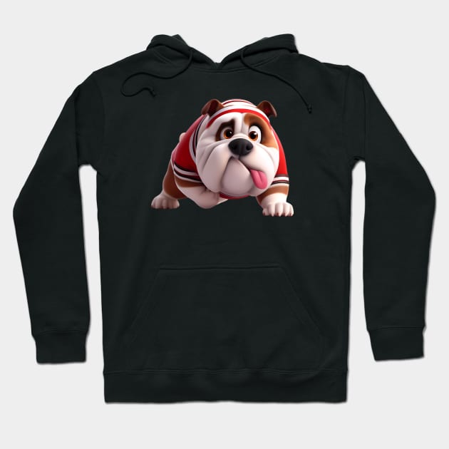 Bulldog Dog Hoodie by BlackCricketdesign